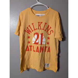 Roots of Fight Dominique Wilkins Shirt Mens Large Yellow Atlanta 21